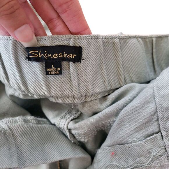 Shinestar light mint pants with pockets and zipper closure, size large - Picture 3 of 6